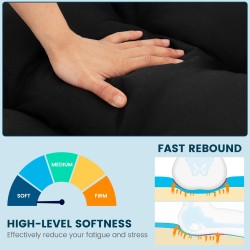 Musta pehmeä penkkityyny ulko- ja sisäkäyttöön 132x49 cm