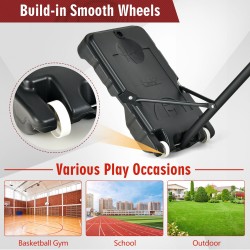 Säädettävä lasten koripallokori ulkokäyttöön, musta