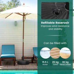 Täytettävä raskas aurinkovarjon jalusta musta 45 cm