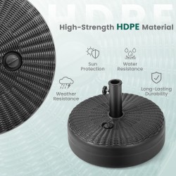 Täytettävä raskas aurinkovarjon jalusta musta 45 cm