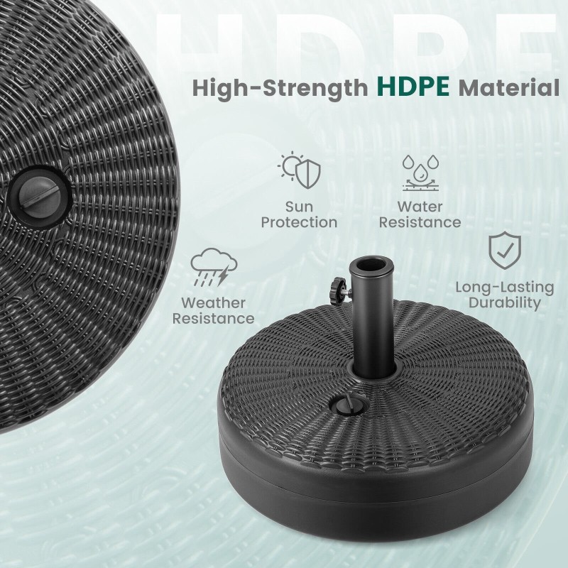 Täytettävä raskas aurinkovarjon jalusta musta 45 cm