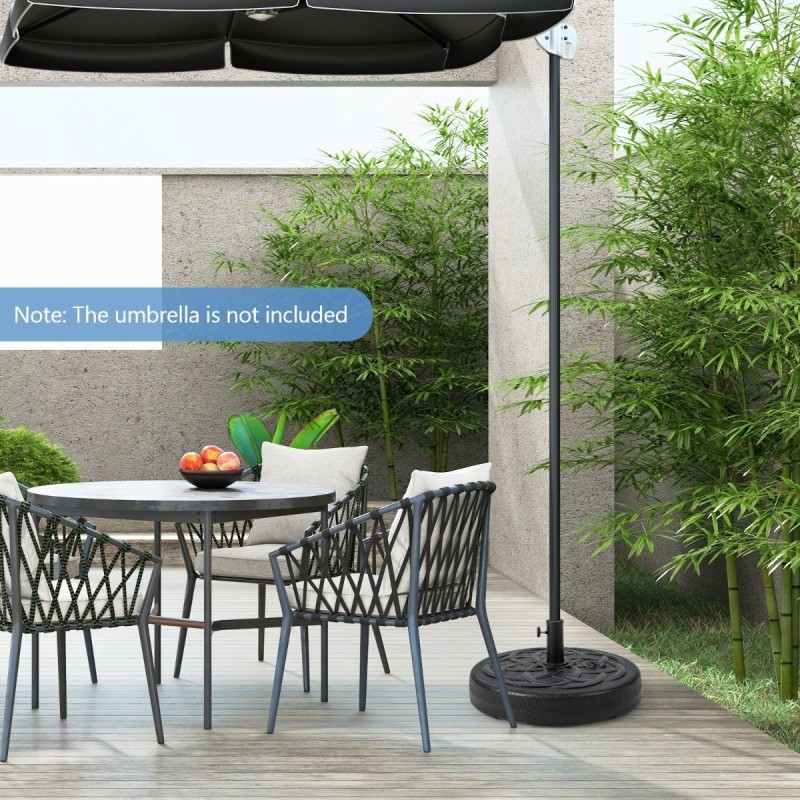 Täytettävä pyöreä aurinkovarjon jalusta 56 cm musta