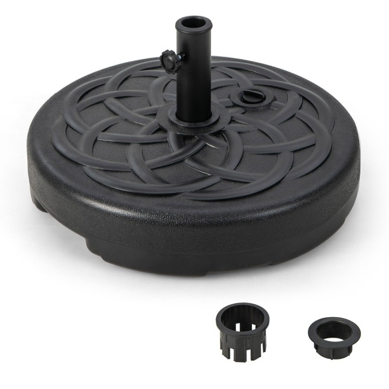 Täytettävä pyöreä aurinkovarjon jalusta 56 cm musta