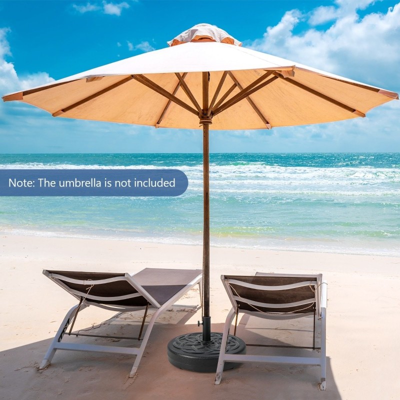 Täytettävä pyöreä aurinkovarjon jalusta 56 cm musta