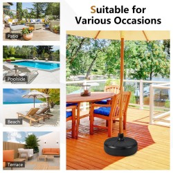 Täytettävä pyöreä varjoteline 38 mm varjotangoille musta