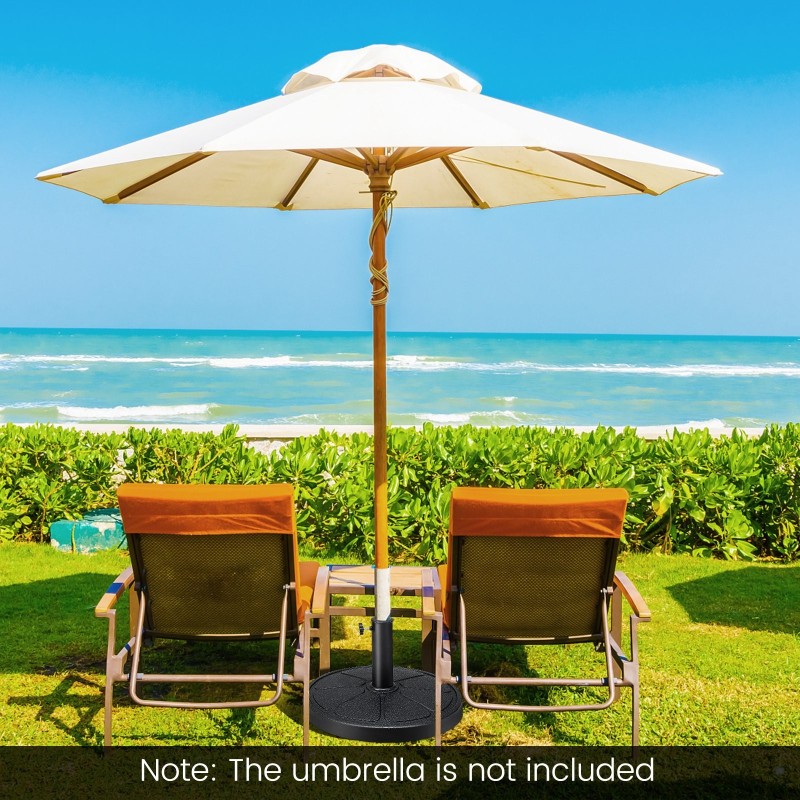 Tukeva musta aurinkovarjon jalusta 18 kg 54 cm