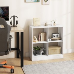 Valkoinen 4-kuutioinen puinen säilytyskaappi kaatumisenestolla