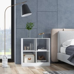 Valkoinen 4-kuutioinen puinen säilytyskaappi kaatumisenestolla