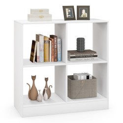 Valkoinen 4-kuutioinen puinen säilytyskaappi kaatumisenestolla