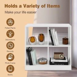 Valkoinen 4-kuutioinen puinen säilytyskaappi kaatumisenestolla