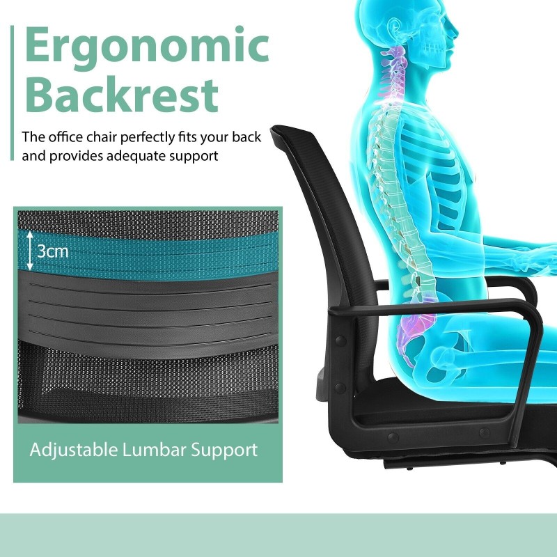 Kaksi ergonomista mustaa verkkoselkänojatuolia, 136 kg kantavuus