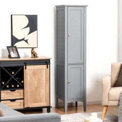 Kapea harmaa kylpyhuonekaappi, 5 hyllytasoa, MDF-materiaali Kapea harmaa kylpyhuonekaappi, 5 hyllytasoa, MDF-materiaali