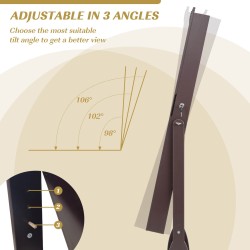 Lukittava ruskea korukaappi kokovartalopeilillä ja LED-valoilla