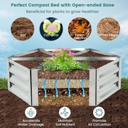 Kuusi kappaletta kolmionmuotoista galvanoitua puutarhapenkkiä - hopea