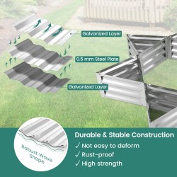 Kuusi kappaletta kolmionmuotoista galvanoitua puutarhapenkkiä - hopea