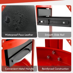 Punainen monikäyttöinen työpajatuoli 150 kg kantavuudella