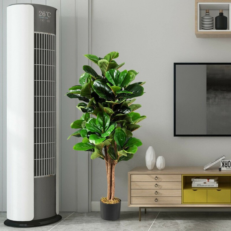 Keinotekoinen viikunapuu 120 cm vihreä koriste ruukulla