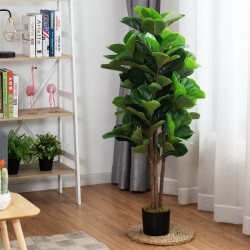 Keinotekoinen viikunapuu 120 cm vihreä koriste ruukulla