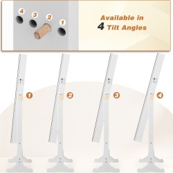 Valkoinen säädettävä korukaappi peilillä ja LED-valoilla