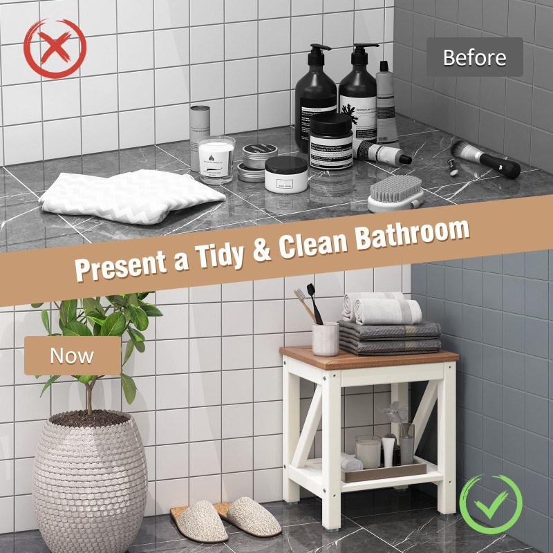 Valkoinen vedenkestävä suihkupenkki 150 kg kantavuudella