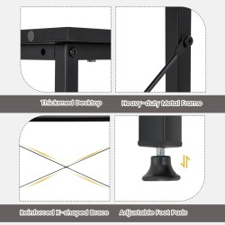 L-muotoinen musta tietokonepöytä säädettävällä kirjahyllyllä