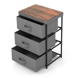 Kankainen säilytyskaluste harmaa, 3 laatikkoa, irrotettava kansi