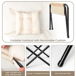 Beige nojatuoli ja rahi setti sivutaskulla