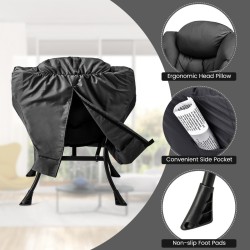 Harmaa ergonominen nojatuoli ja rahi setti sivutaskulla