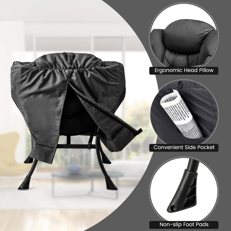 Harmaa ergonominen nojatuoli ja rahi setti sivutaskulla