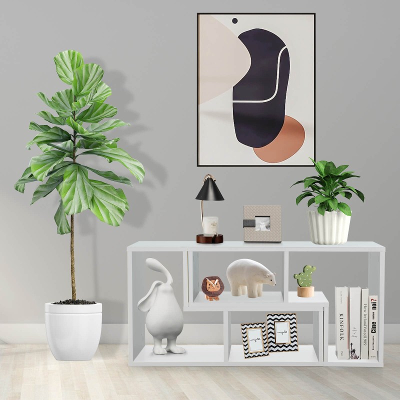 Valkoinen muunneltava TV-taso 65" televisioille, 3 osaa