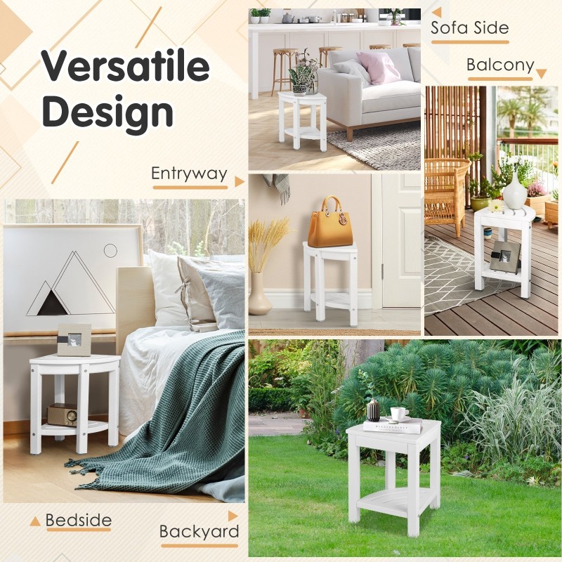 Vedenkestävä kulmasuihkupenkki säilytyshyllyllä valkoinen