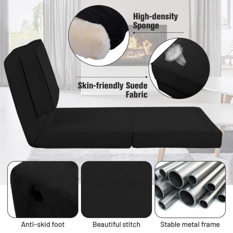 5-asentoinen säädettävä flip-tuoli ergonomisella selkänojalla musta 5-asentoinen säädettävä flip-tuoli ergonomisella selkänojalla musta