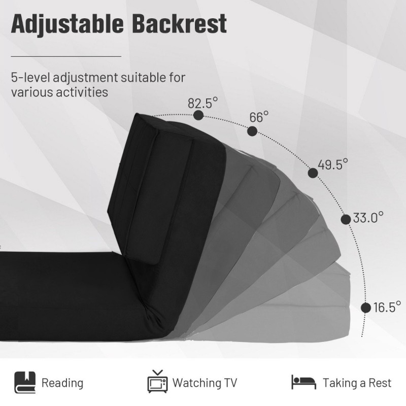 5-asentoinen säädettävä flip-tuoli ergonomisella selkänojalla musta 5-asentoinen säädettävä flip-tuoli ergonomisella selkänojalla musta