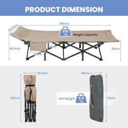 Taitettava retkisänky kantolaukulla - khaki