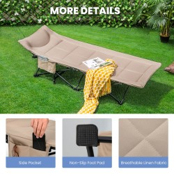 Taitettava retkisänky kantolaukulla - khaki