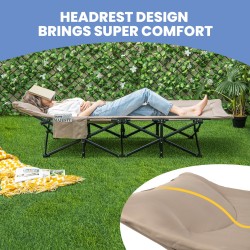 Taitettava retkisänky kantolaukulla - khaki