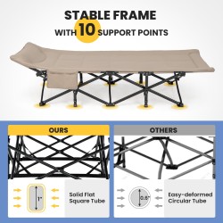 Taitettava retkisänky kantolaukulla - khaki