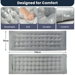 Harmaa mukava makuualusta 190x70 cm ulko- ja sisäkäyttöön