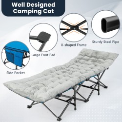 Harmaa mukava makuualusta 190x70 cm ulko- ja sisäkäyttöön