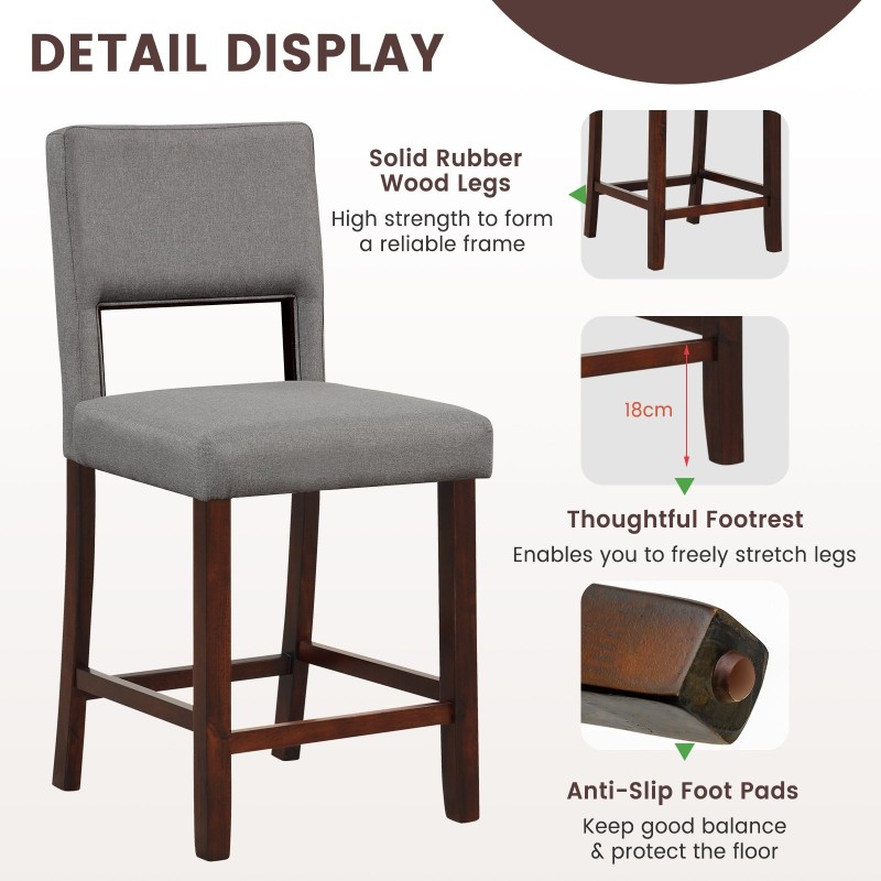 Kahden harmaan baarituolin setti ontolla selkänojalla