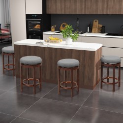 Kaksi harmaata kääntyvää baarijakkaraa pariskunnille