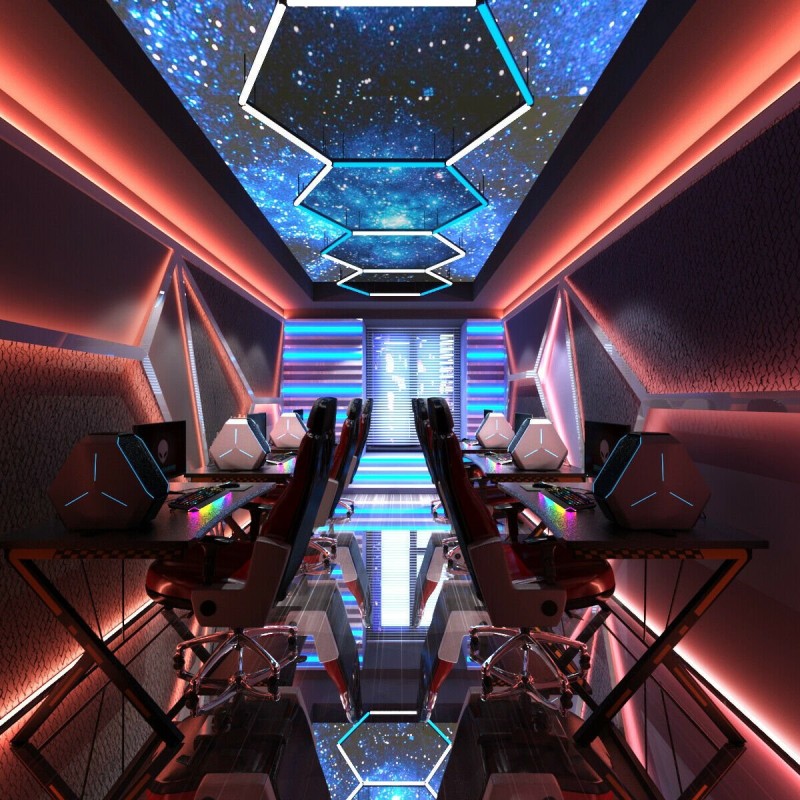 Ergonominen musta pelipöytä 116 cm säädettävillä jaloilla