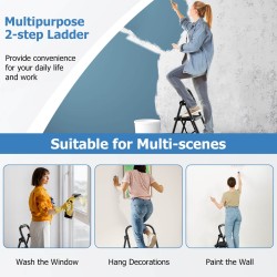 Kaksivaiheinen musta taittotikas pehmustetulla kädensijalla