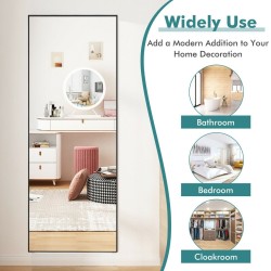 Kokovartalopeili musta 56x150 cm räjähdyssuojattu seinäasennus