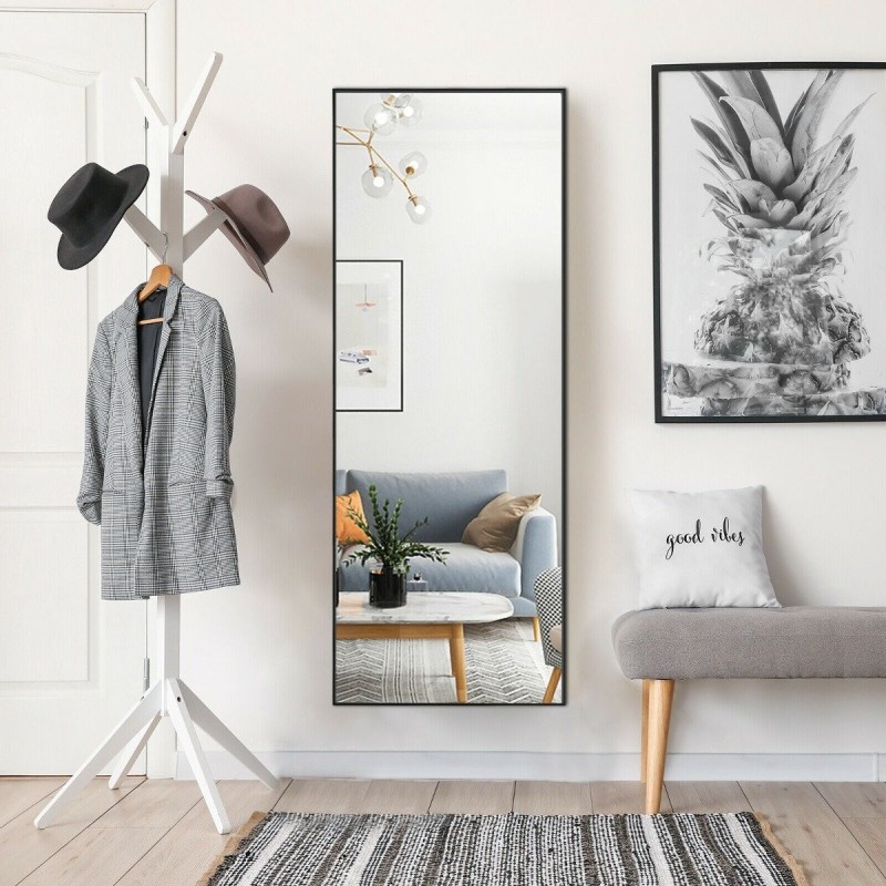 Kokovartalopeili musta 56x150 cm räjähdyssuojattu seinäasennus