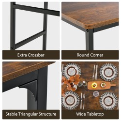 4-osainen ruokailuryhmä säilytyshyllyllä ja metallirungolla