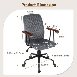 Säädettävä samettinen keinutuoli pehmustetulla istuimella - harmaa