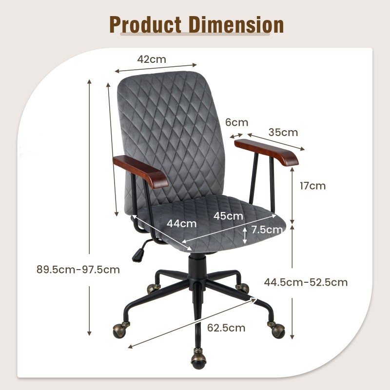 Säädettävä samettinen keinutuoli pehmustetulla istuimella - harmaa