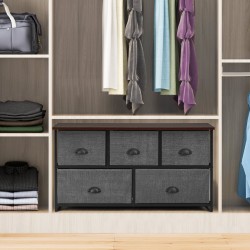 Viisiosainen harmaa säilytyslaatikosto, kestävä ja monikäyttöinen