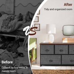 Viisiosainen harmaa säilytyslaatikosto, kestävä ja monikäyttöinen